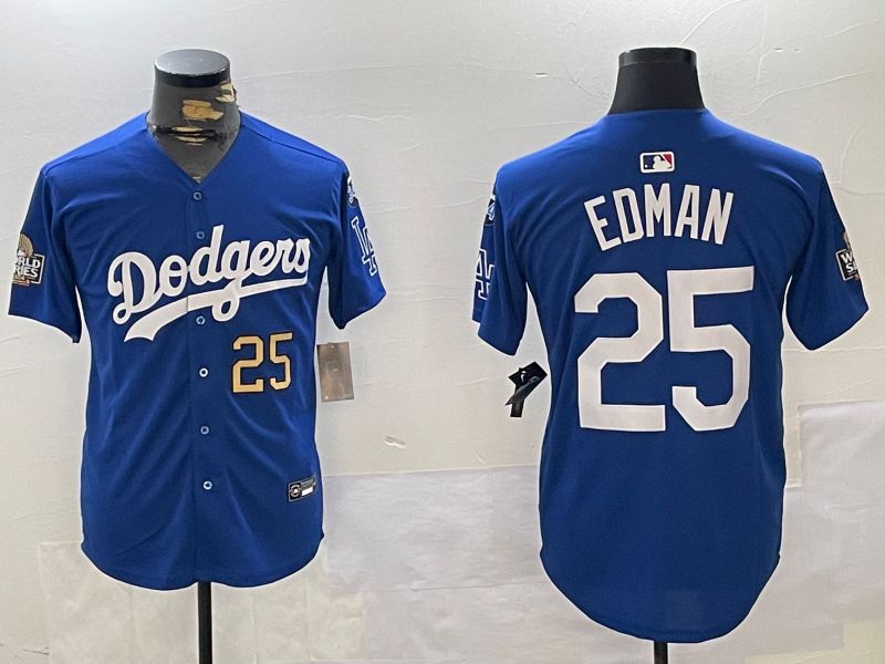 Men Los Angeles Dodgers #25 Edman Blue Game 2024 Nike MLB Jersey style 11203->los angeles dodgers->MLB Jersey